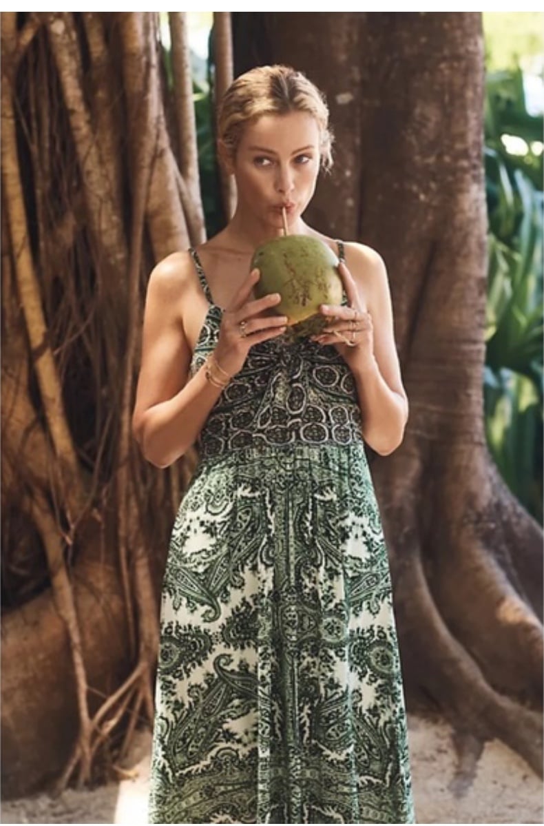 Anthropologie Moulinette Soeurs Green Paisley Brisbane Maxi Dress Green White M