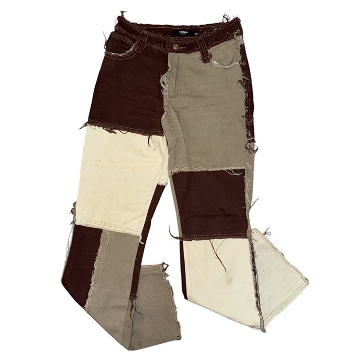 Jaded London distressed brown tan neutral flare jeans women’s size 25