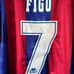 Luis Figo FC Barcelona Official Retro Vintage Kappa New Men's Soccer Jersey