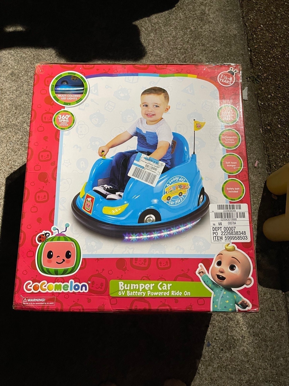 Cocomelon ride on bumper car brand new