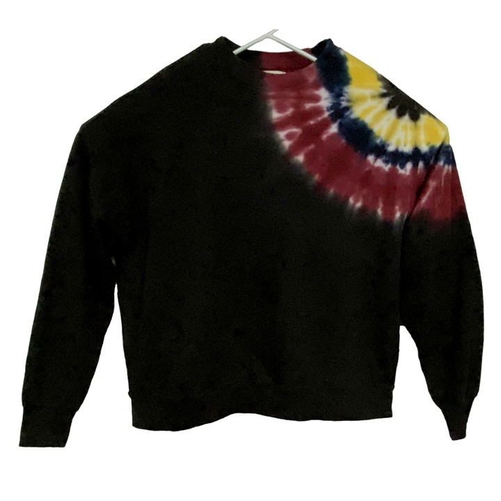 Electric & Rose Black Tie Dye Sweatshirt Pullover Sz S Generous Sizing USA NEW