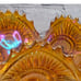 Vintage Imperial Marigold Carnival Glass Sawtooth Scalloped Bowl in Orange