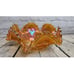 Vintage Imperial Marigold Carnival Glass Sawtooth Scalloped Bowl in Orange