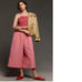 NEW Anthropologie Maeve Smocked Basque-Waist cotton Jumpsuit red XS nwt