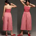 NEW Anthropologie Maeve Smocked Basque-Waist cotton Jumpsuit red XS nwt