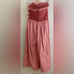 NEW Anthropologie Maeve Smocked Basque-Waist cotton Jumpsuit red XS nwt