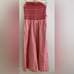 NEW Anthropologie Maeve Smocked Basque-Waist cotton Jumpsuit red XS nwt