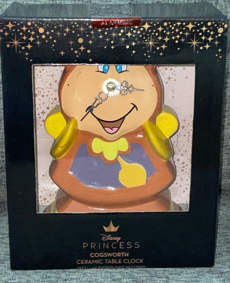 Disney Princess Cogsworth Beauty and The Beast ceramic table clock