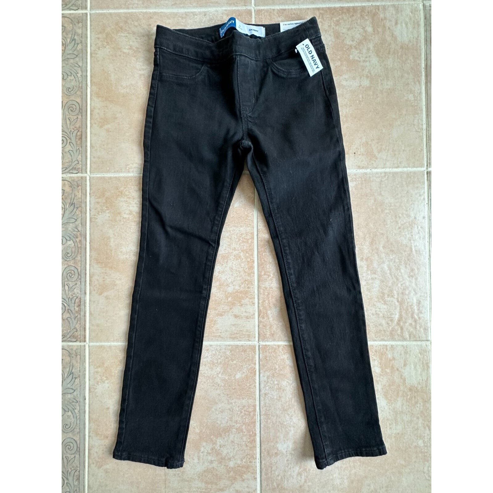 Old Navy Black Skinny Build in tough Adjustable Waist Jegging Girl size L 10-12