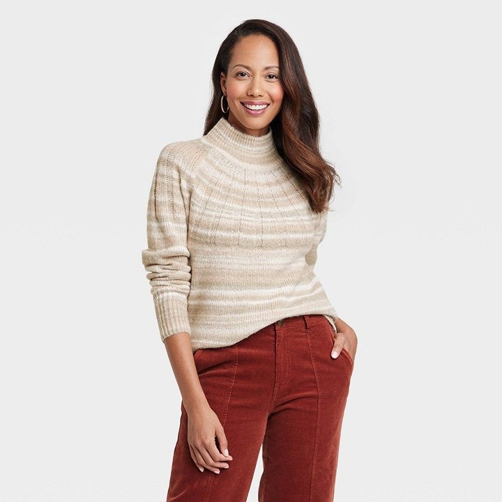 Knox Rose Women's Holiday Pullover Sweater Oatmeal Medium