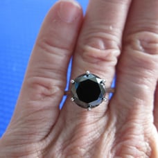 4.76ct 100% REAL NATURAL BLACK DIAMOND RING, CERTIFICATE,FR EE DIA TESTER Size 1