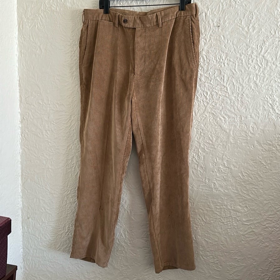 Peter Millar Nanoluxe Corduroy Pants Trousers 36 Tan Flaw