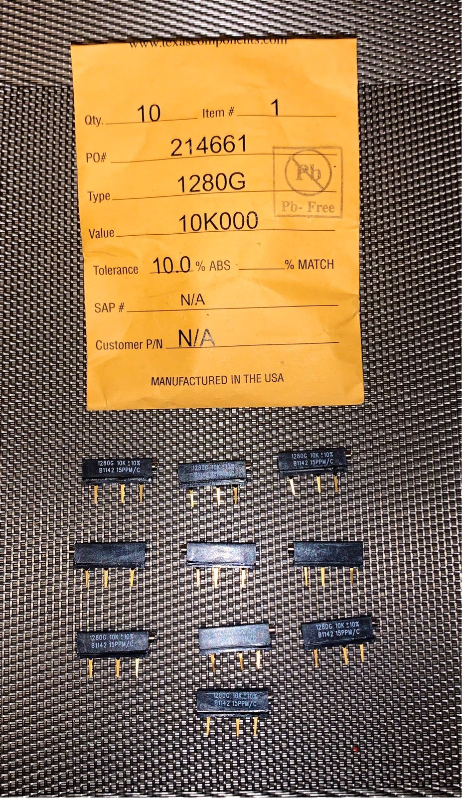 1280G 10K 10% Trimmer Resistors Through