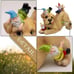 Resin Garden Statue and Sculpture, Funny Dog Playing with Gnomes, Outdoor Lawn Y
