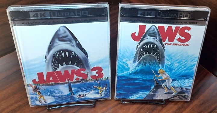 Jaws 3 + 4 (4K/Blu-ray) SLIPCOVERS w/PROTECTIVE SLEEVES-NEW (Sealed)-Free S&H!