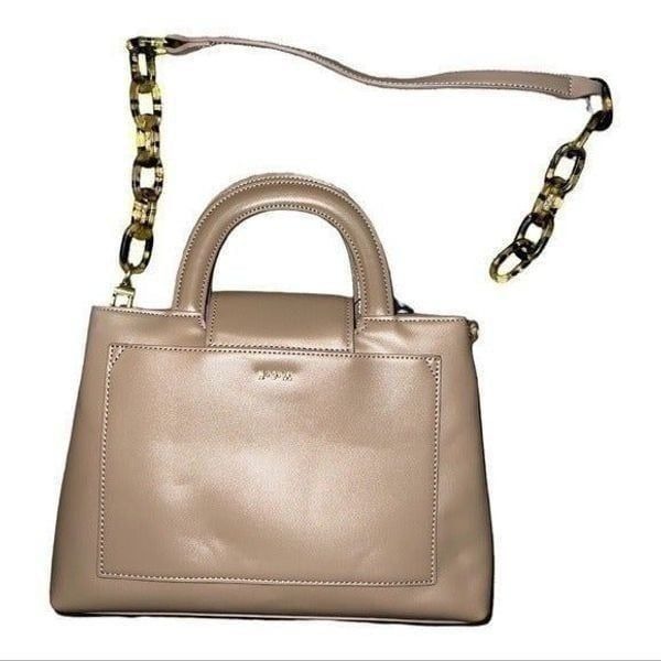 House of Want Taupe Snack Top Handle Satchel Vegan Leather NWD