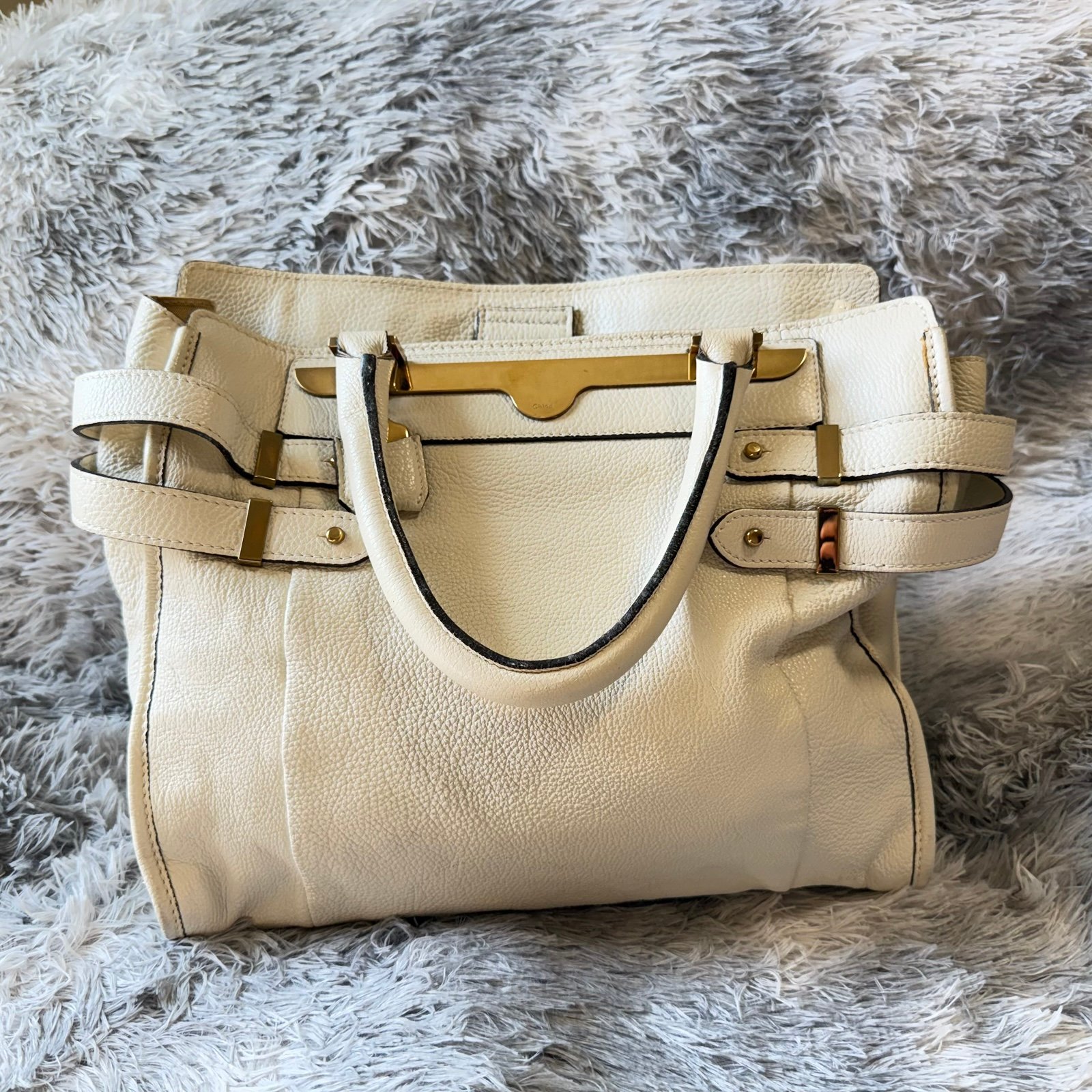 Chloe Shelby Cream Satchel