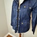 J. CREW Downtown Field Jacket SMALL Navy Blue Military Waxed Cotton Cinch Waist
