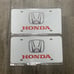 Honda white Brand New Front Vanity Metal Plate Frame Holder (2 Pack)