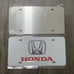 Honda white Brand New Front Vanity Metal Plate Frame Holder (2 Pack)