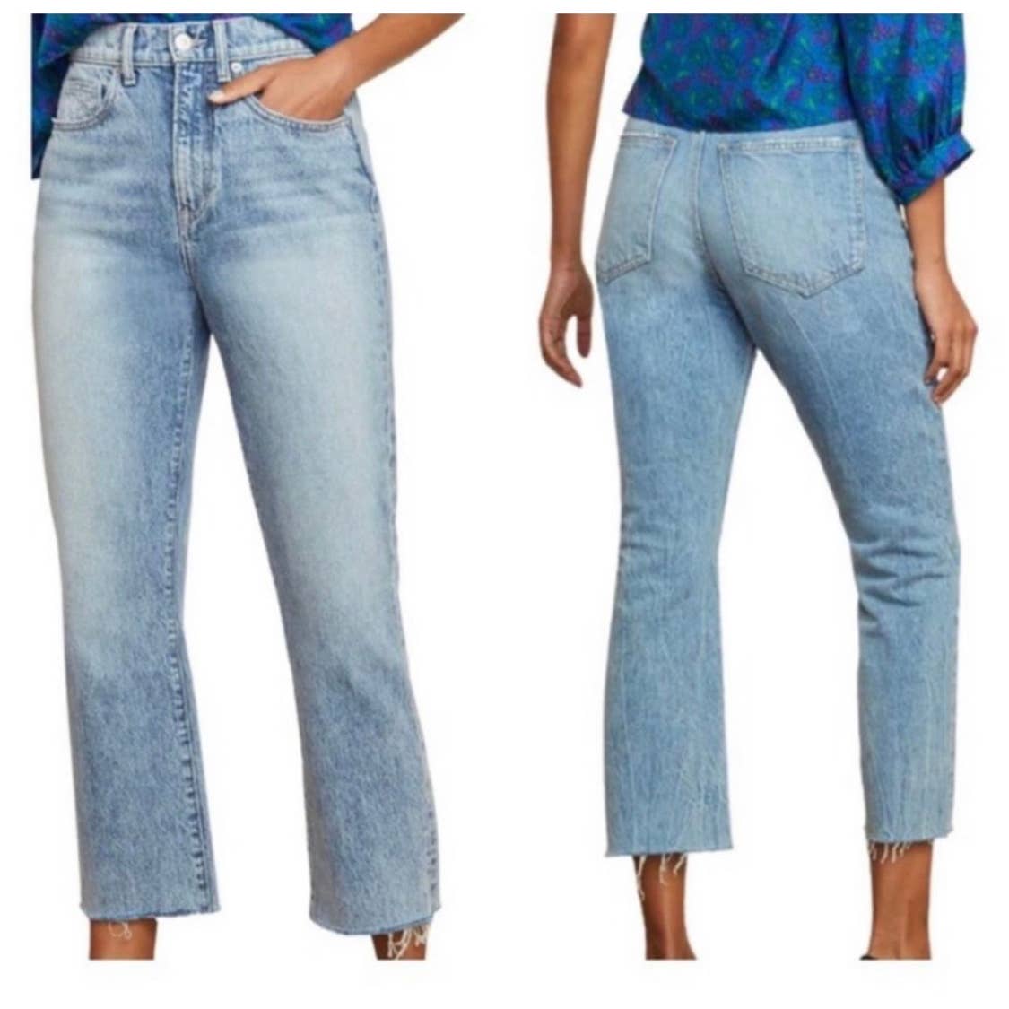 Veronica Beard Carly High Rise Kick Flare Jeans in Pebble Stone Size 14 NWT
