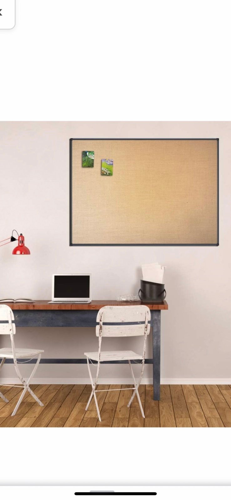 Lockways Linen Cork Bulletin Board, 48 x 36 Inch Linen Fabric Cork Board, Black