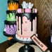 NEW 2024 Halloween Pink Faux Cake On pedastal