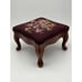 VINTAGE PETIT POINT EMBROIDERED OTTOMAN FOOTSTOOL FURNITURE HOME DECOR