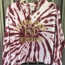 PINK Victoria’s Secret Florida State University football, varsity, tie-dye sweat