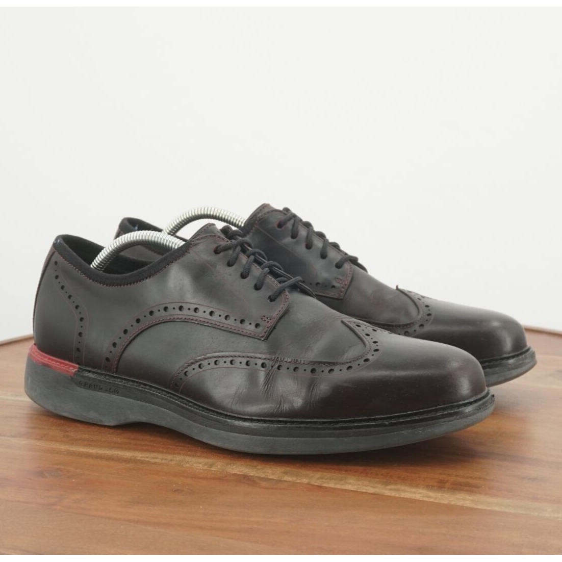 Cole Haan Mens Grand Ambition 360 Dress Shoes Oxfords Wingtip Dark Brown 10.5M