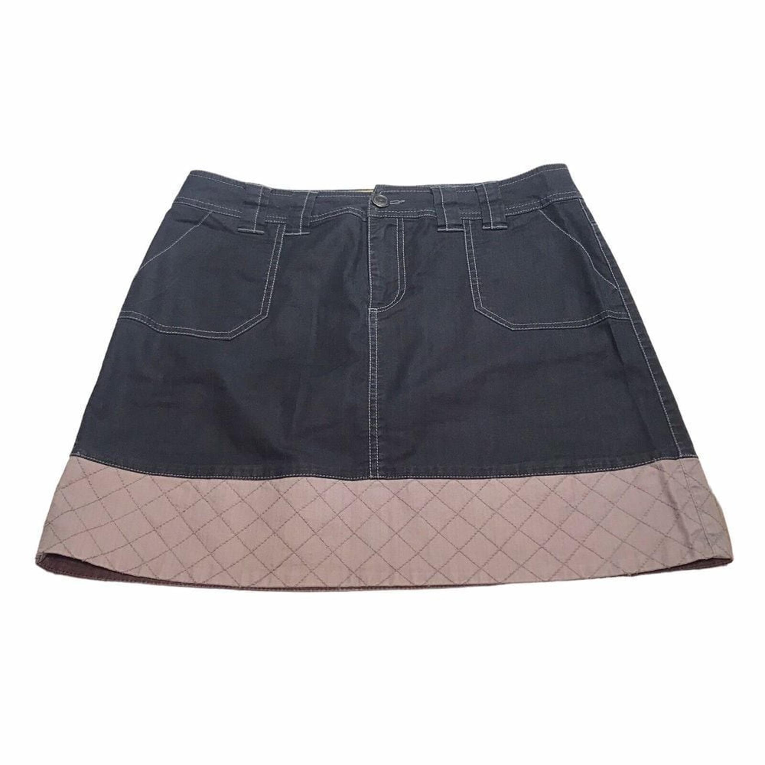 Adventura Skirt Womens 8 Black gray pockets stretch mini button zip light weight - Aventura