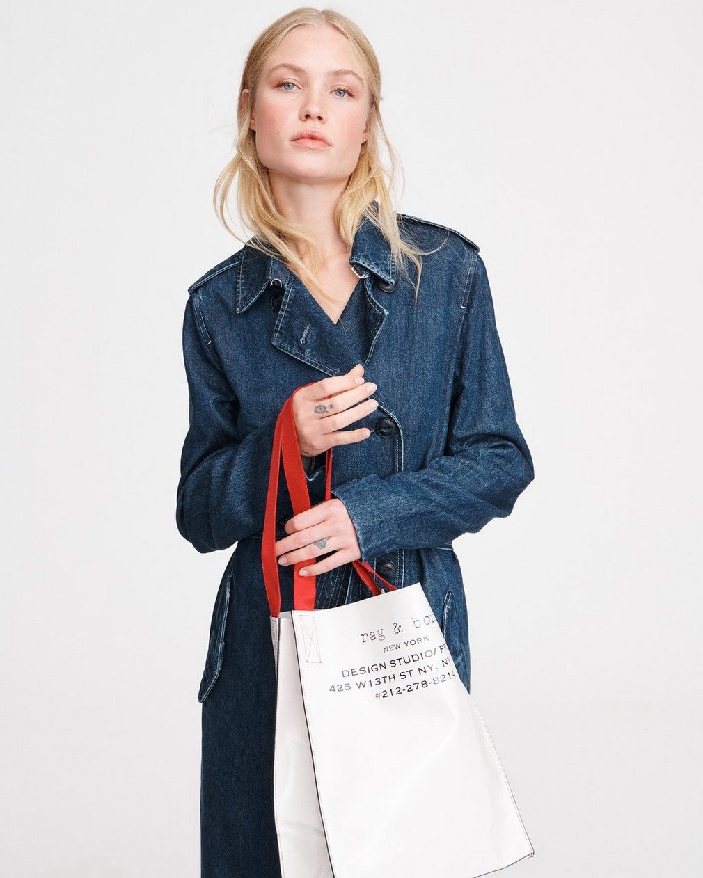 Rag & bone leather packable tote bag