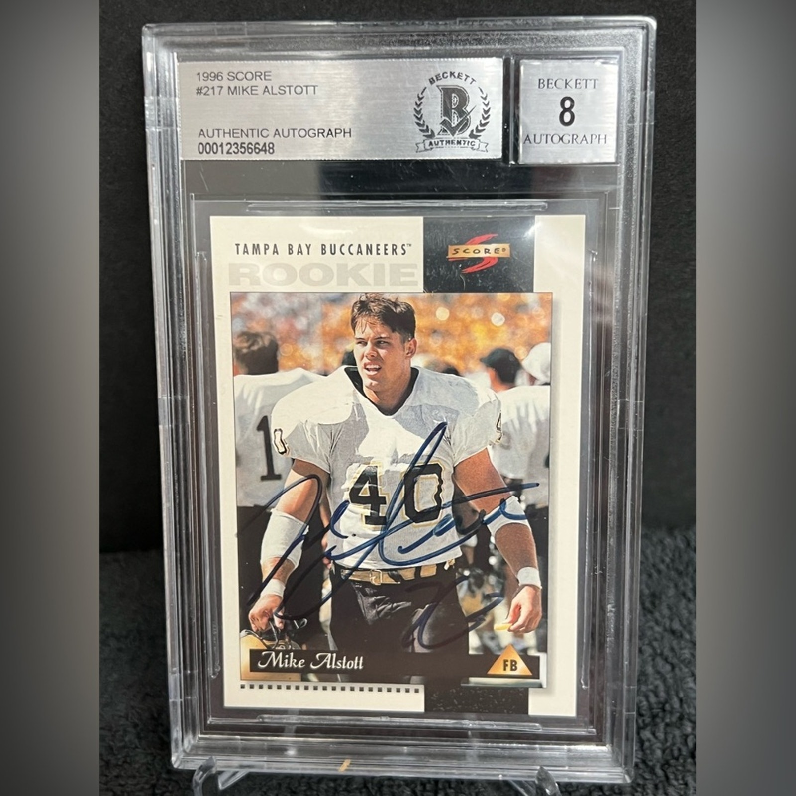 Mike Alstott 1996 Score Rookie Autogragh Card BAS AUTHENTIC- Buccaneers RARE