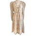 Vintage 70s-80s Cachet by Bari Protas Champagne Gold Lacey Cocktail Dress Sz 7/8