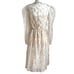 Vintage 70s-80s Cachet by Bari Protas Champagne Gold Lacey Cocktail Dress Sz 7/8