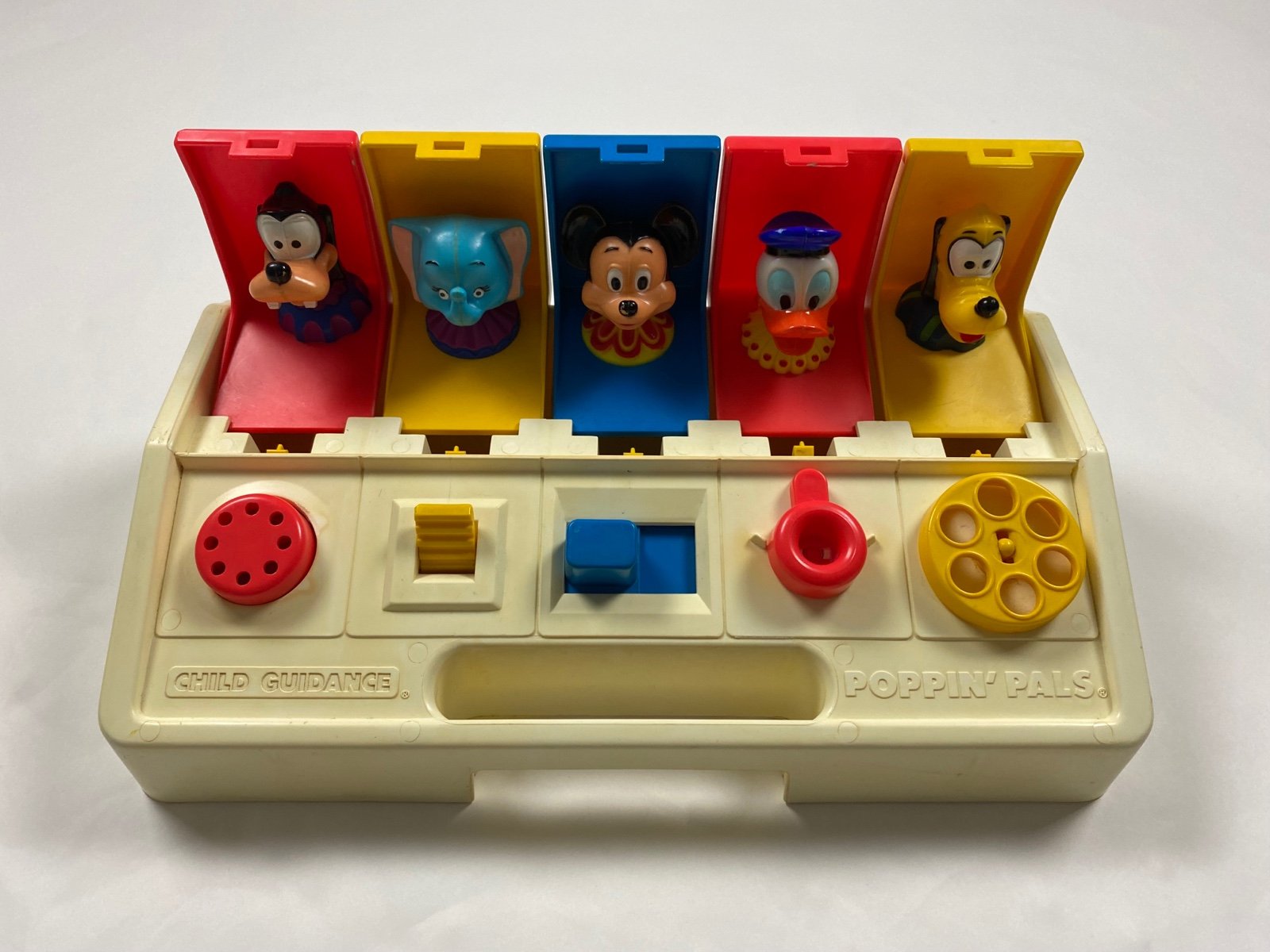Vintage 1986 Poppin Pals Pop Up Toy Playskool Disney Mickey Goofy Daffy Pluto