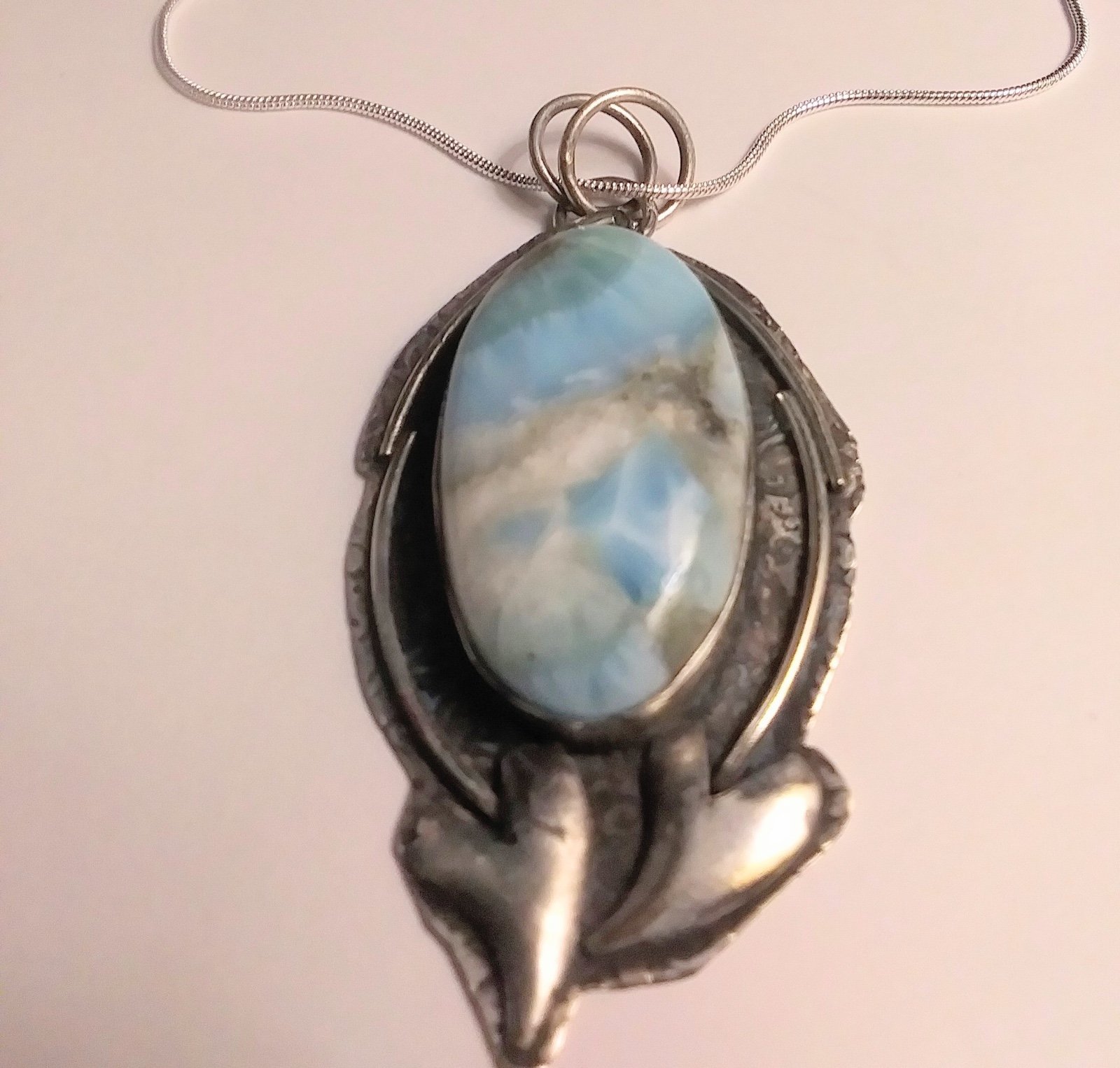 Larimar 925 Sterling Silver Necklace