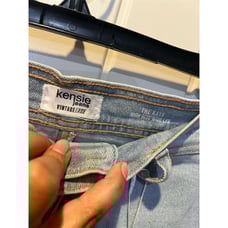 Kensie Women's High Rise Wide Leg Jeans Blue Size 8 Frayed Hem
