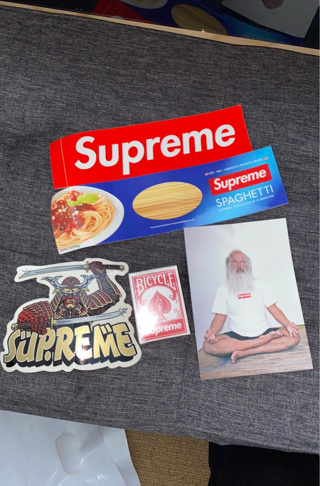 Supreme stickers with Supreme cards