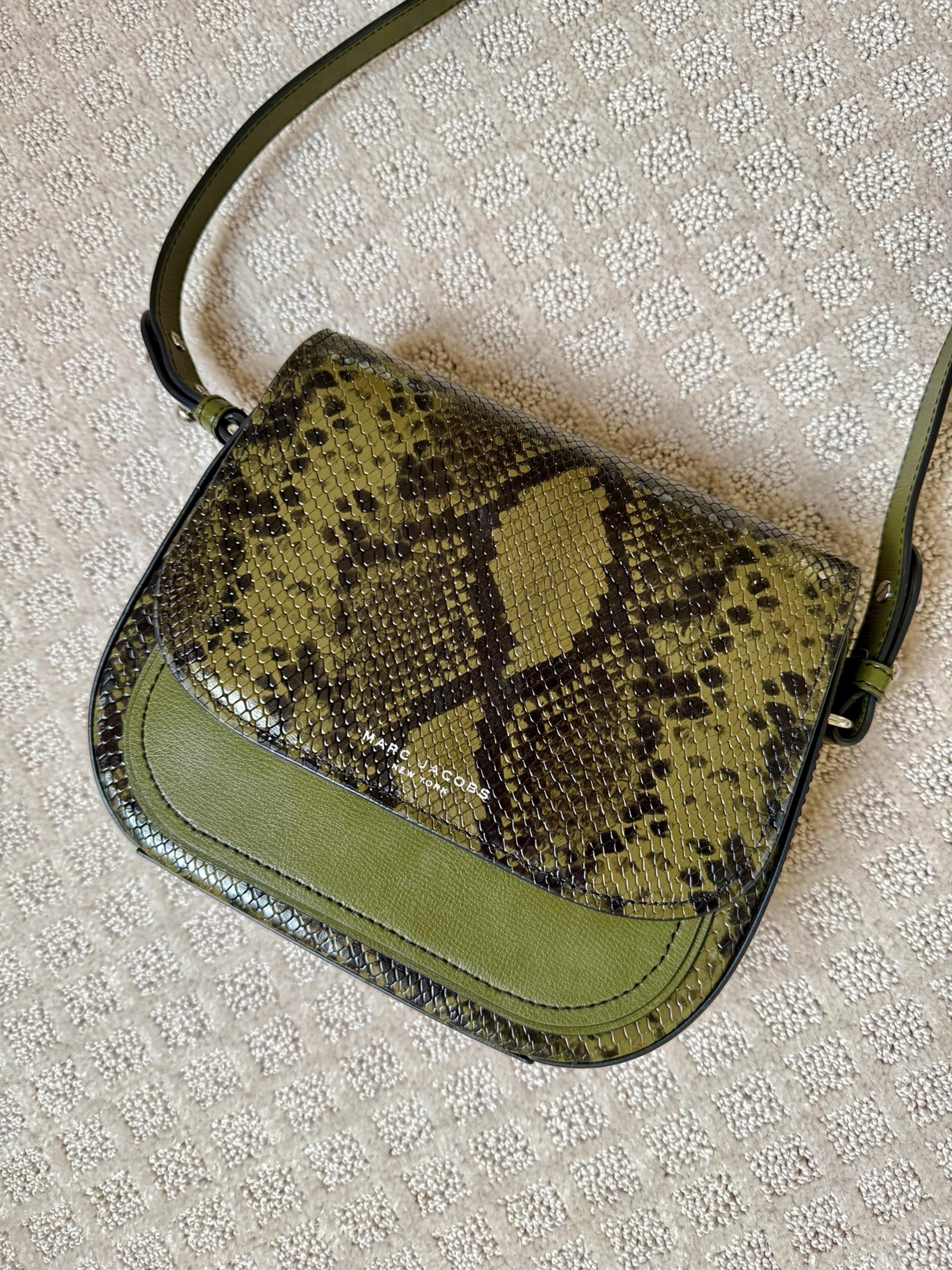 Marc Jacobs Bag Womens Leather Embossed Green Snakeskin Crossbody Purse
