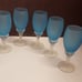Vintage Empoli Glass Ewer with stopper and six cordial glasses