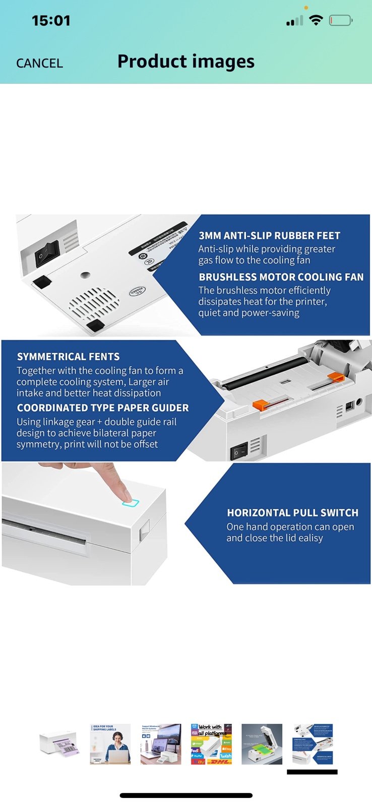 ZiccGa Shipping Label Printer 4x6, shops DL-770D