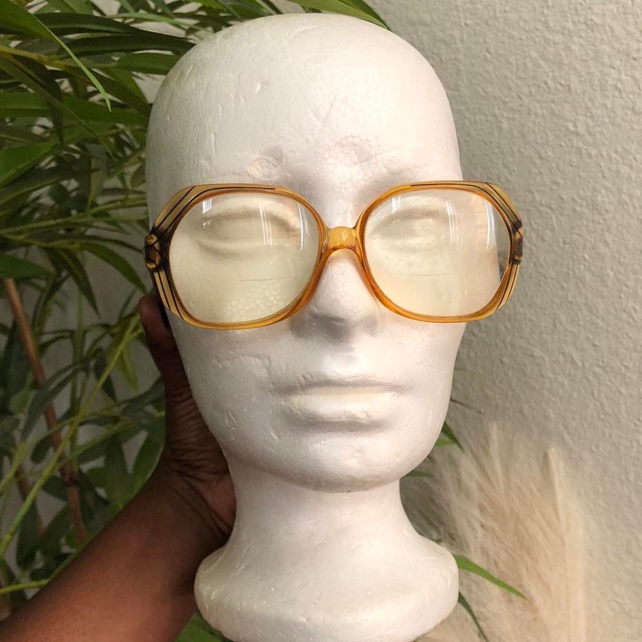 VTG Christian Dior Amber Orange Lucite Butterfly Glasses Germany 2035 20 52
