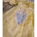 Vtg Baby Girls 18 Month Yellow Gray Lace Pockets Bow Satin Dress