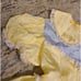 Vtg Baby Girls 18 Month Yellow Gray Lace Pockets Bow Satin Dress
