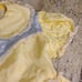 Vtg Baby Girls 18 Month Yellow Gray Lace Pockets Bow Satin Dress