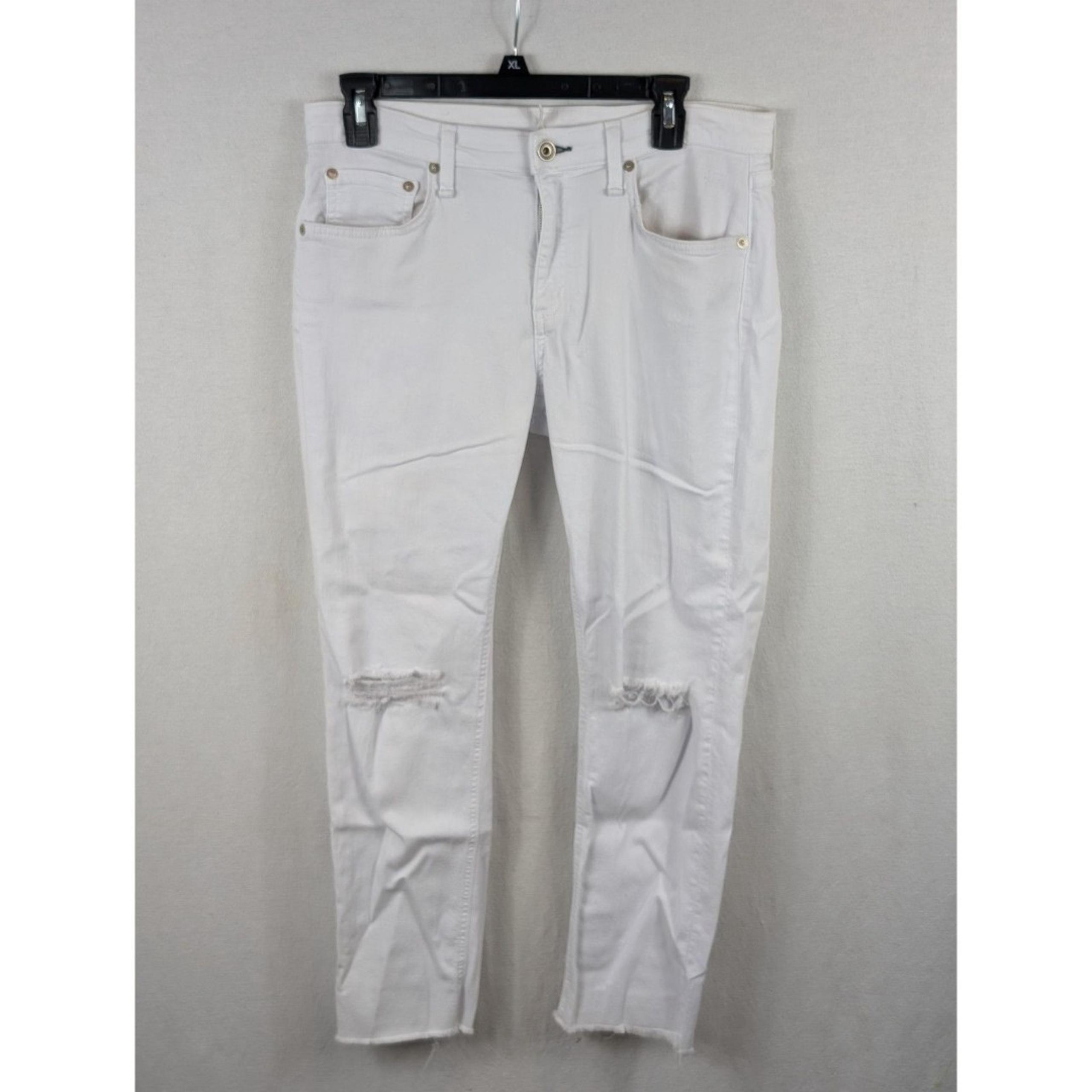 Rag & Bone Dre Low-Rise Slim Boyfriend Jeans White Women's Size 28