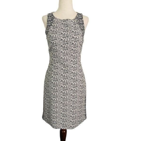 BANANA REPUBLIC Black & White Sleeveless Printed Women's Dress Size 2P, JL23