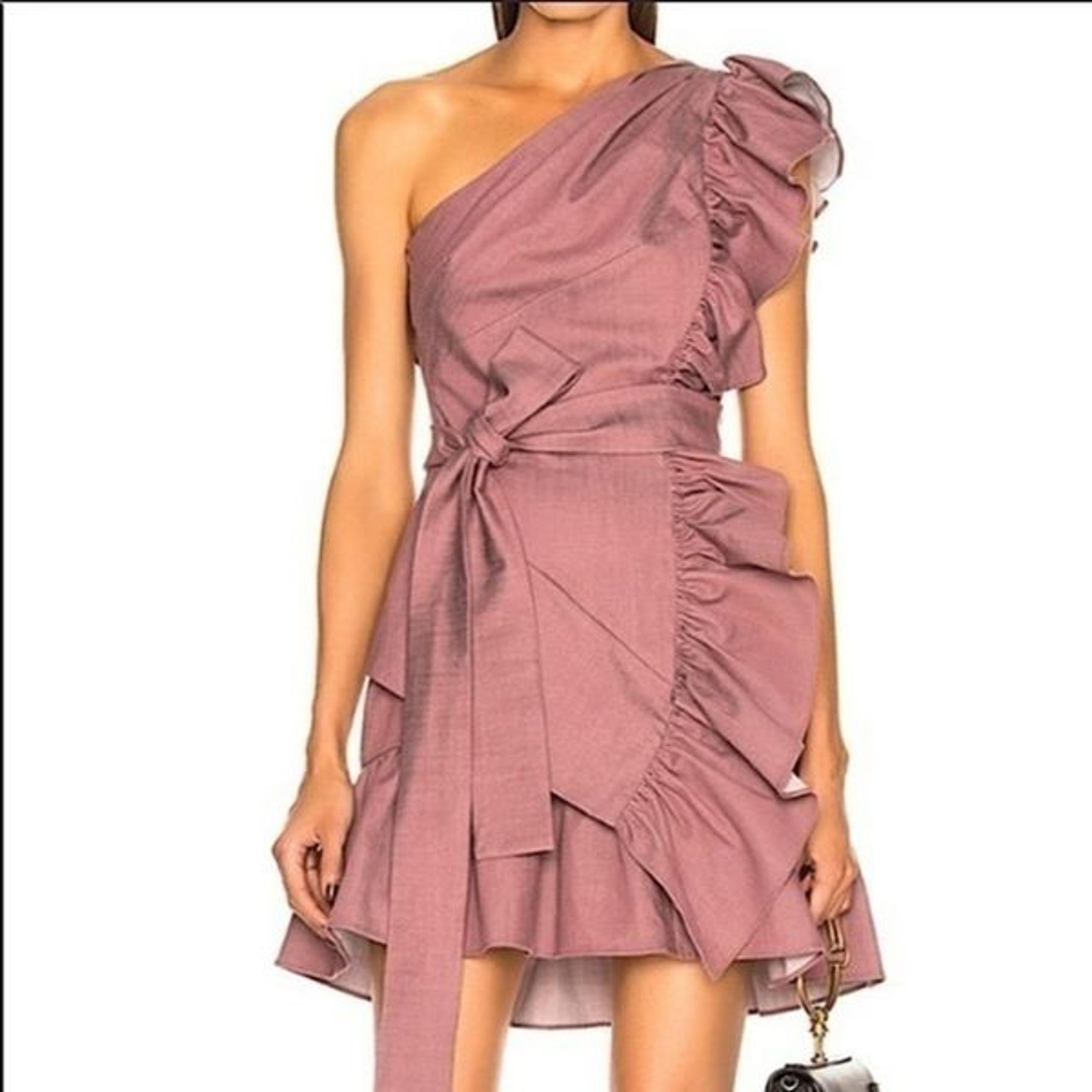Alexis. Ruffle adela one shoulder cocktail dress