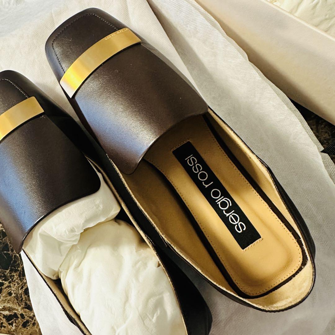 【Excellent Condition】sergio rossi Brown Loafers 37